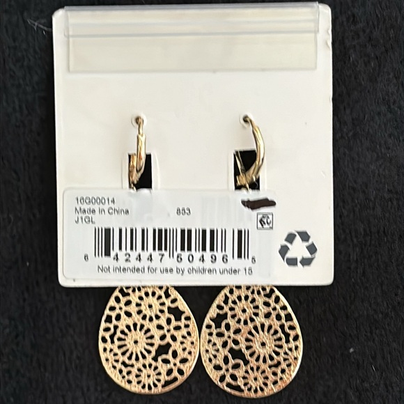 NWT Marchesa Gold-Tone Filigree Double Drop Earrings - Picture 4 of 8